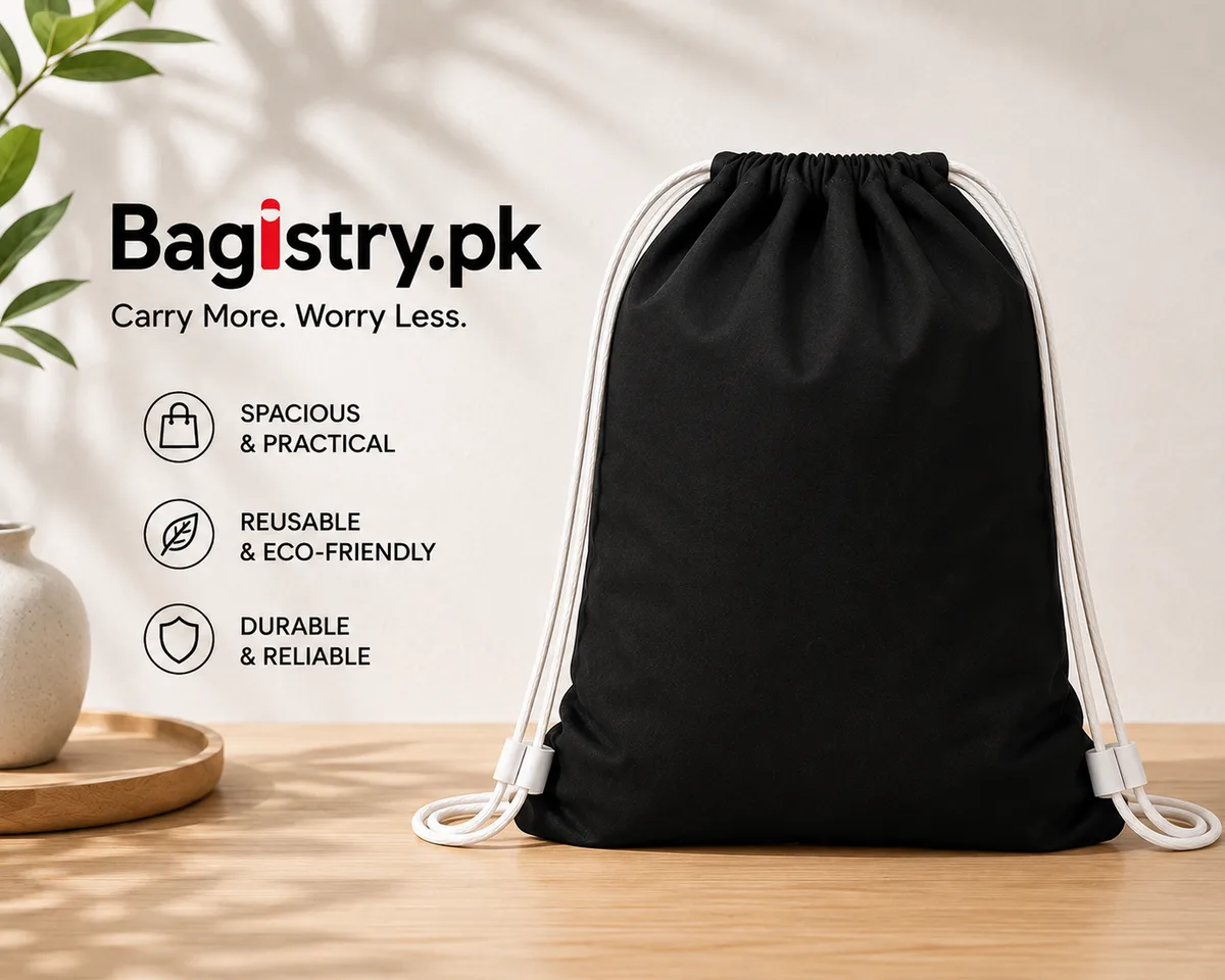 Drawstring Bag for Men & Women | Lightweight Gym Sack Backpack | Sports, Travel, School & Shopping Bag | Reusable Drawstring Backpack – Bagistry.pk